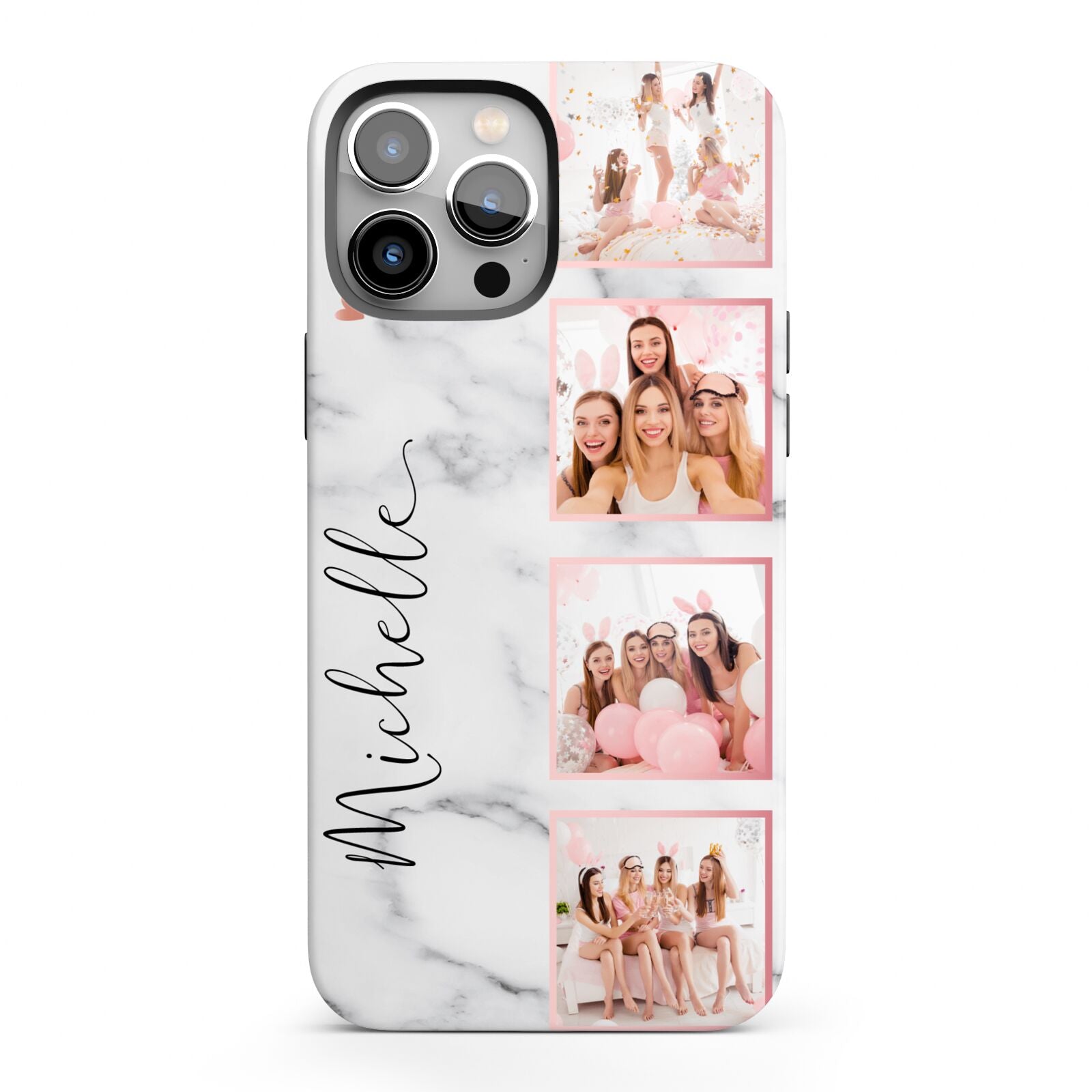 Marble Photo Strip Personalised iPhone 13 Pro Max Full Wrap 3D Tough Case
