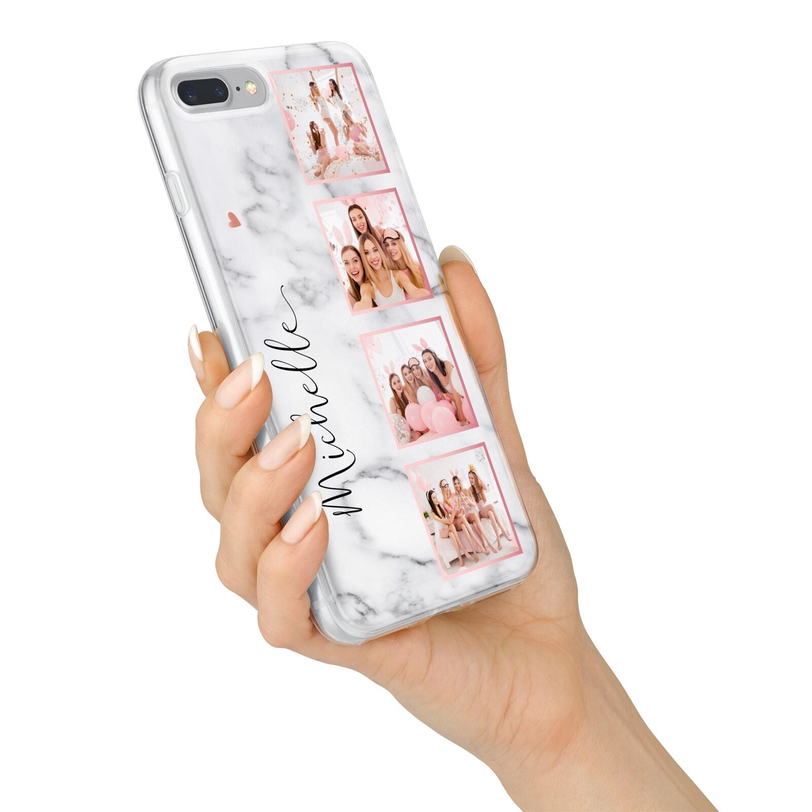 Marble Photo Strip Personalised iPhone 7 Plus Bumper Case on Silver iPhone Alternative Image