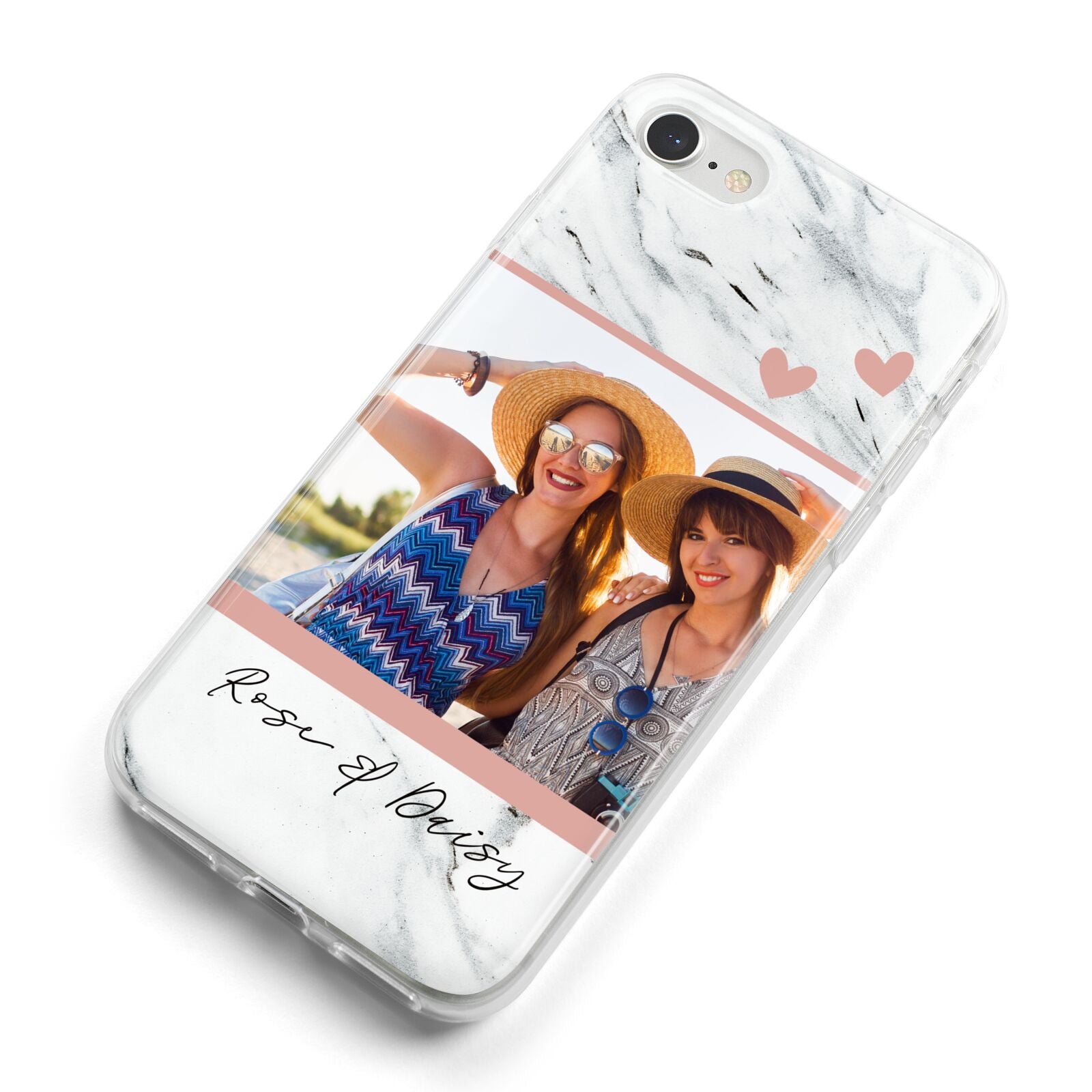 Marble Photo Upload with Text iPhone 8 Bumper Case on Silver iPhone Alternative Image