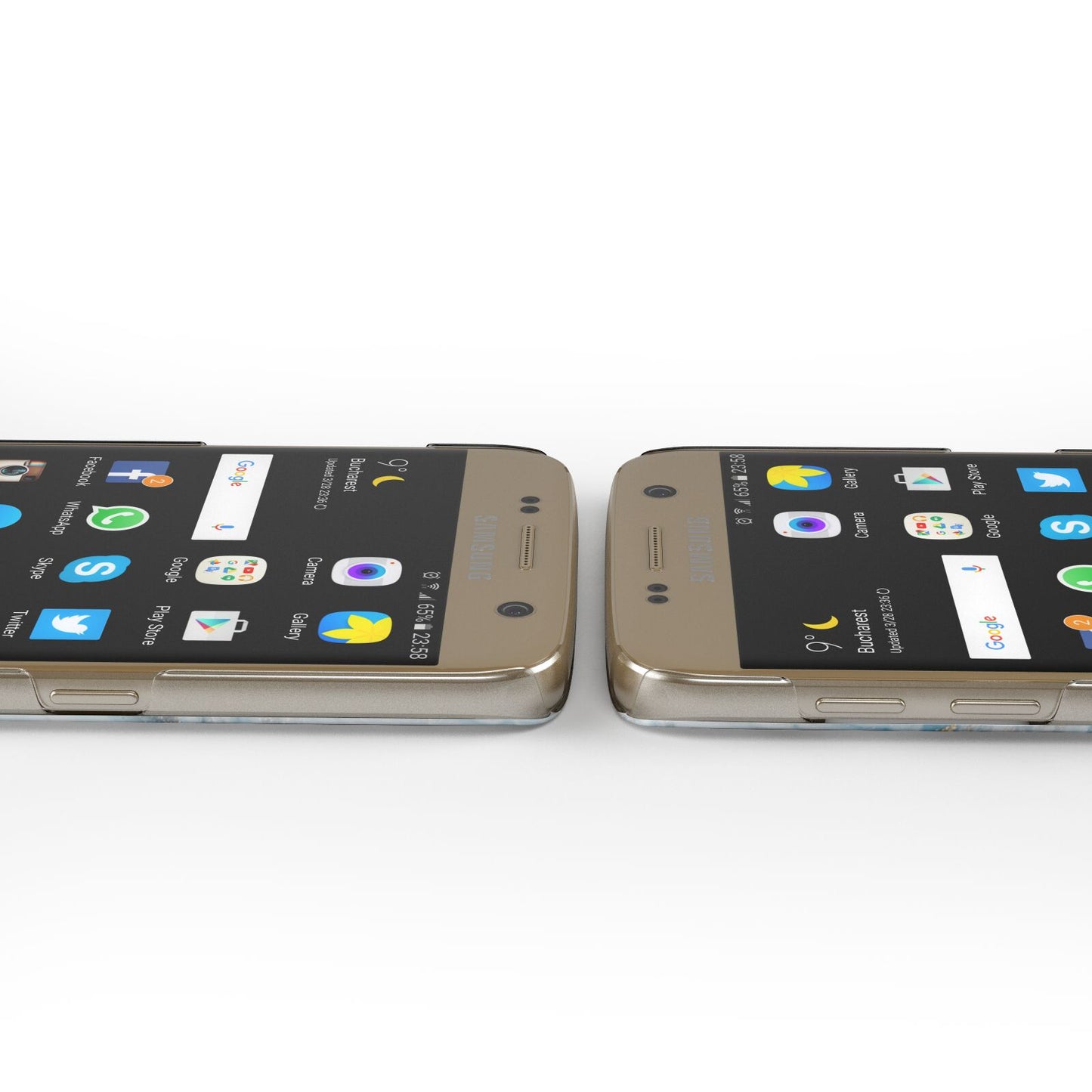 Marble Samsung Galaxy Case Ports Cutout