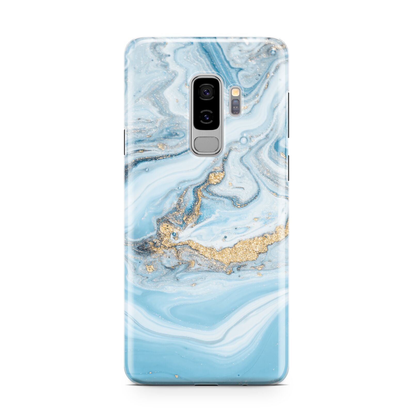 Marble Samsung Galaxy S9 Plus Case on Silver phone