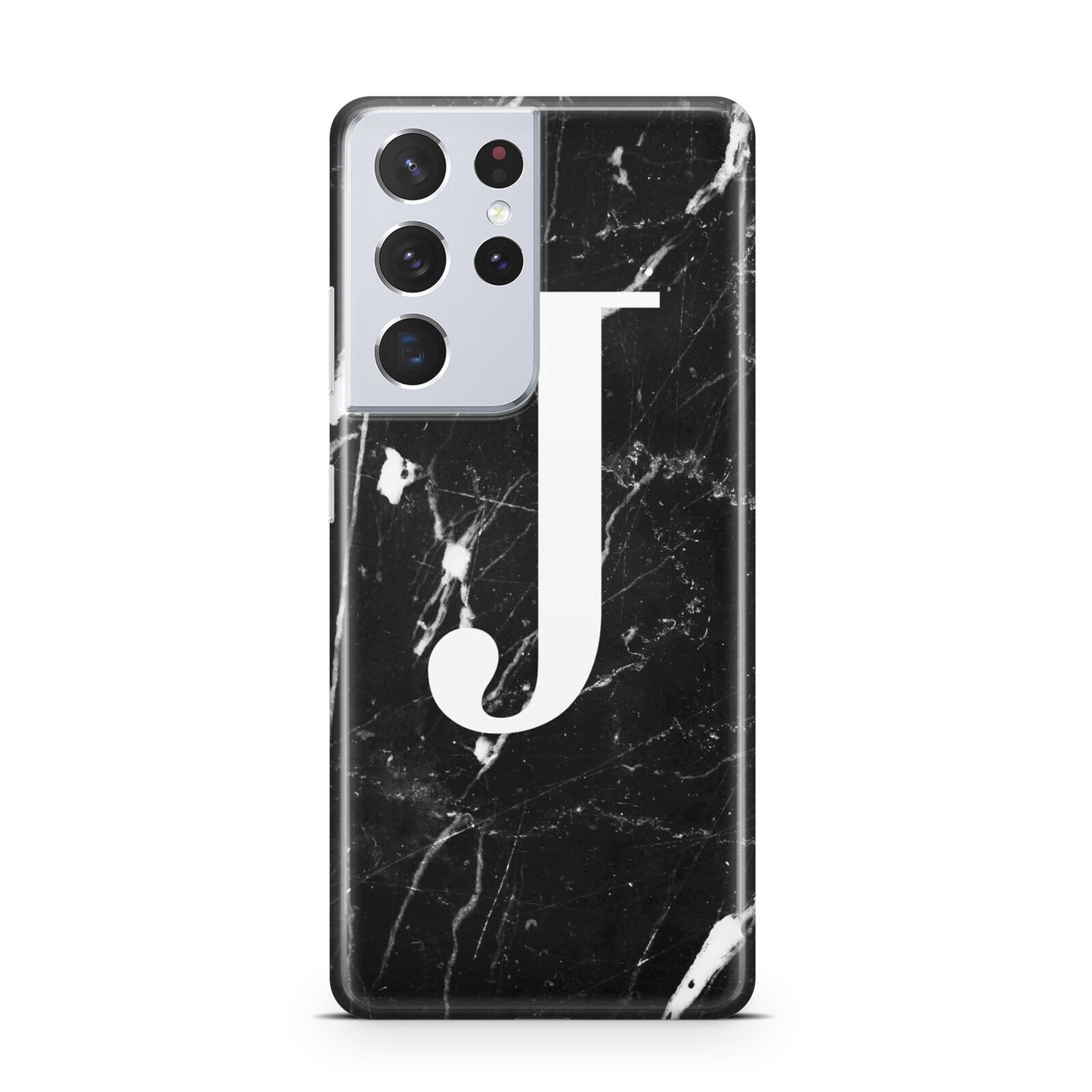 Marble White Initial Personalised Samsung S21 Ultra Case