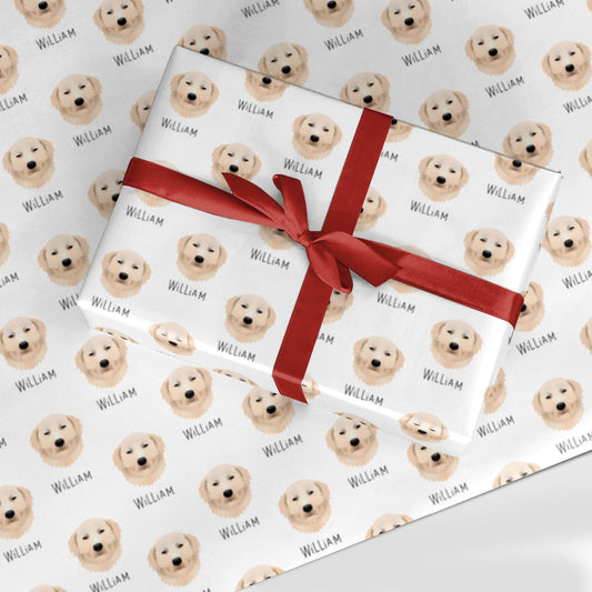 Maremma Sheepdog Icon with Name Custom Wrapping Paper