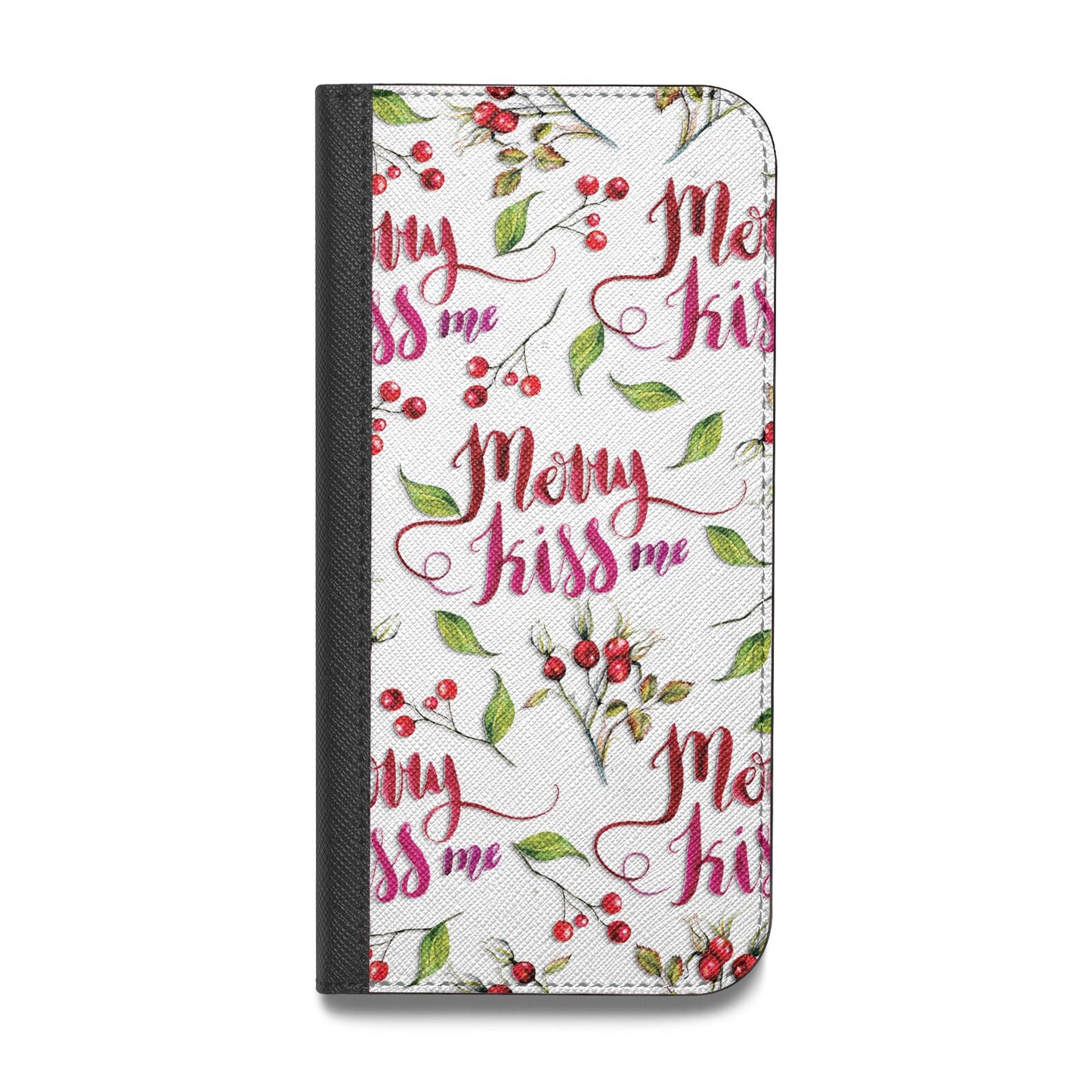 Merry kiss me Vegan Leather Flip iPhone Case