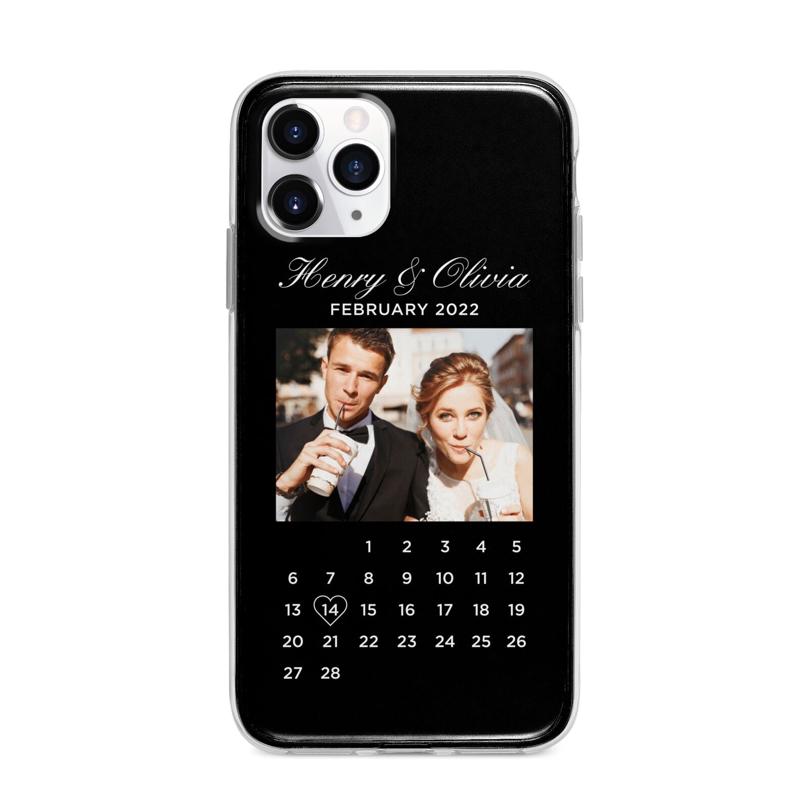 Milestone Date Personalised Photo Apple iPhone 11 Pro in Silver with Bumper Case