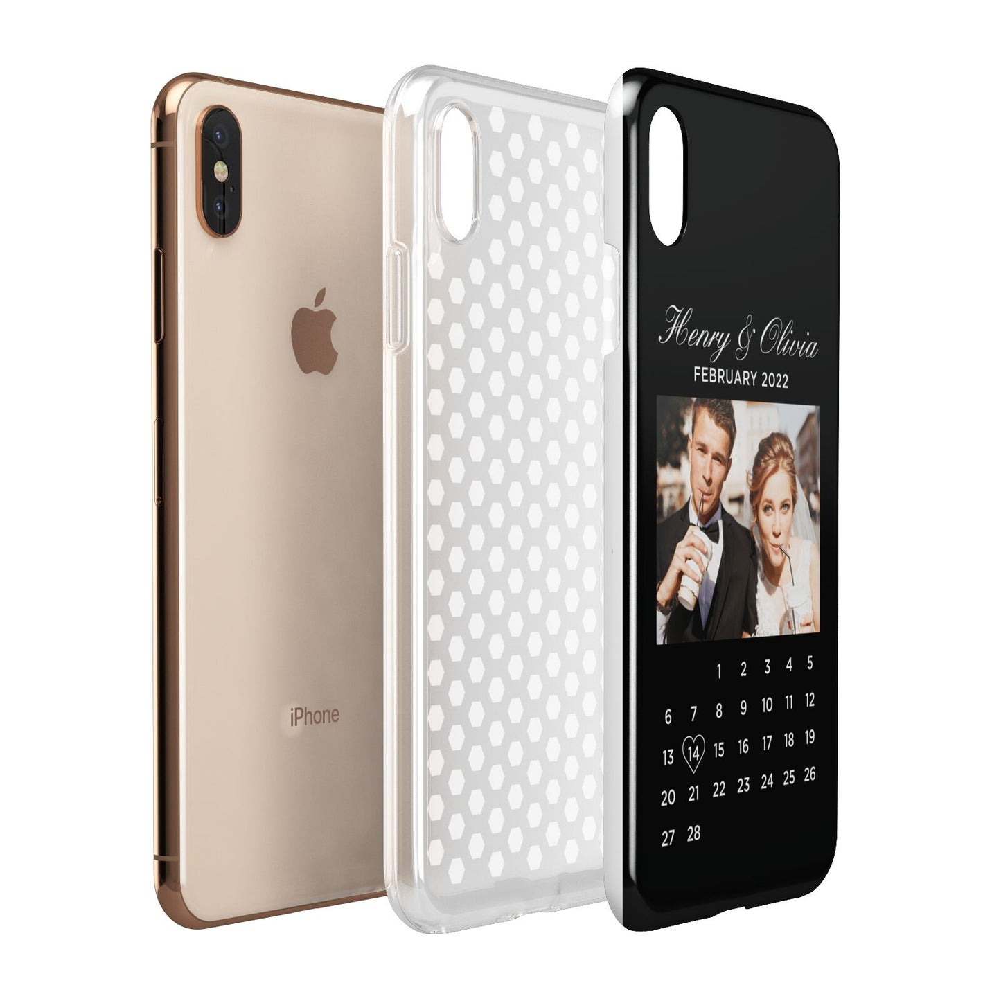 Milestone Date Personalised Photo Apple iPhone Xs Max 3D Tough Case Expanded View