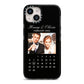 Milestone Date Personalised Photo iPhone 14 Black Impact Case on Silver phone