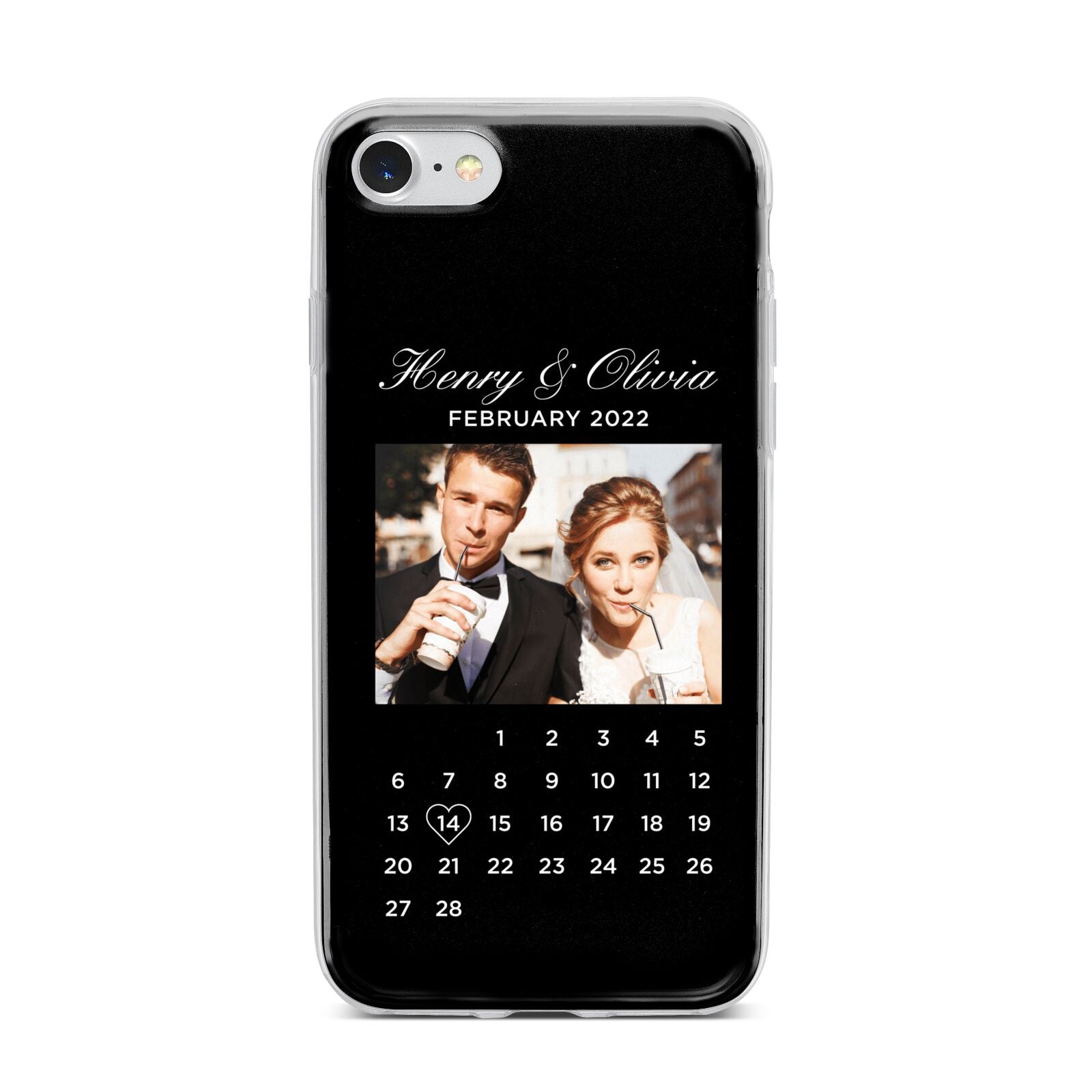 Milestone Date Personalised Photo iPhone 7 Bumper Case on Silver iPhone