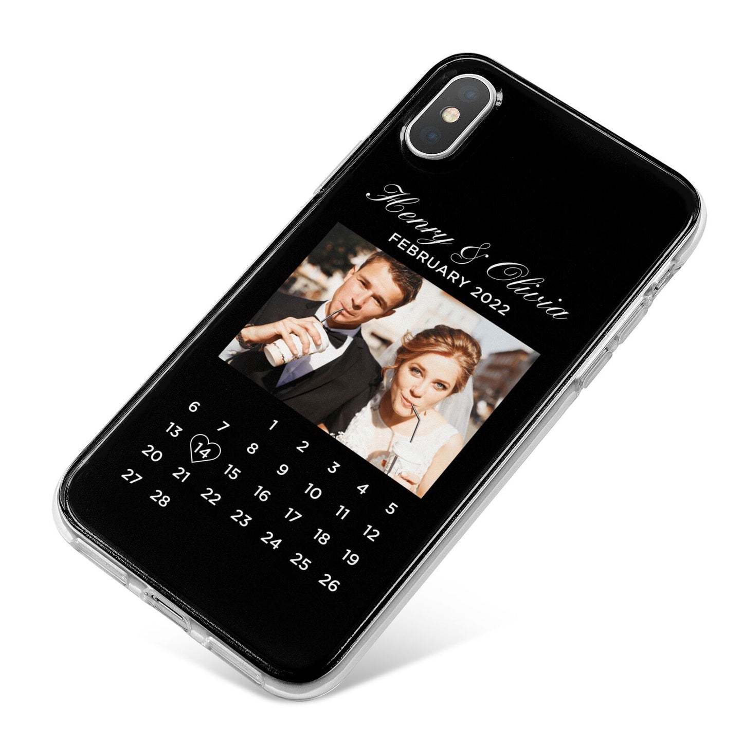 Milestone Date Personalised Photo iPhone X Bumper Case on Silver iPhone
