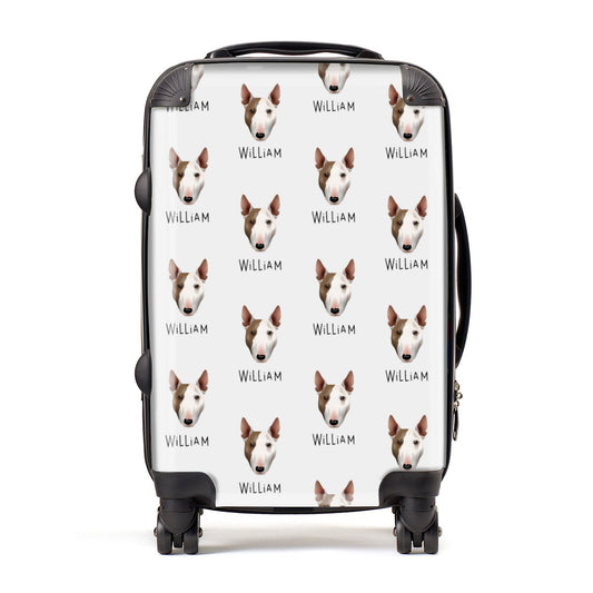 Miniature Bull Terrier Icon with Name Suitcase