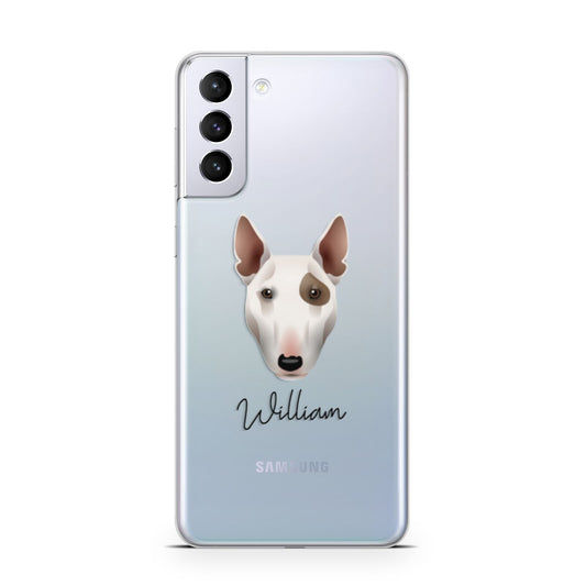 Miniature Bull Terrier Personalised Samsung S21 Plus Phone Case
