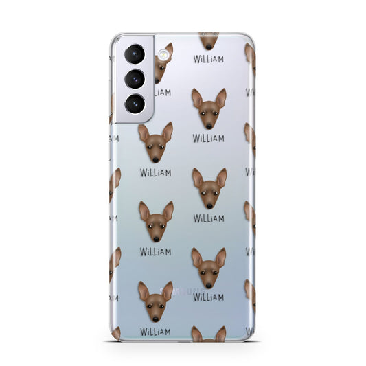 Miniature Pinscher Icon with Name Samsung S21 Plus Phone Case