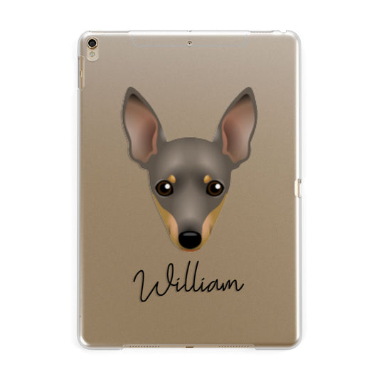 Miniature Pinscher Personalised Apple iPad Gold Case