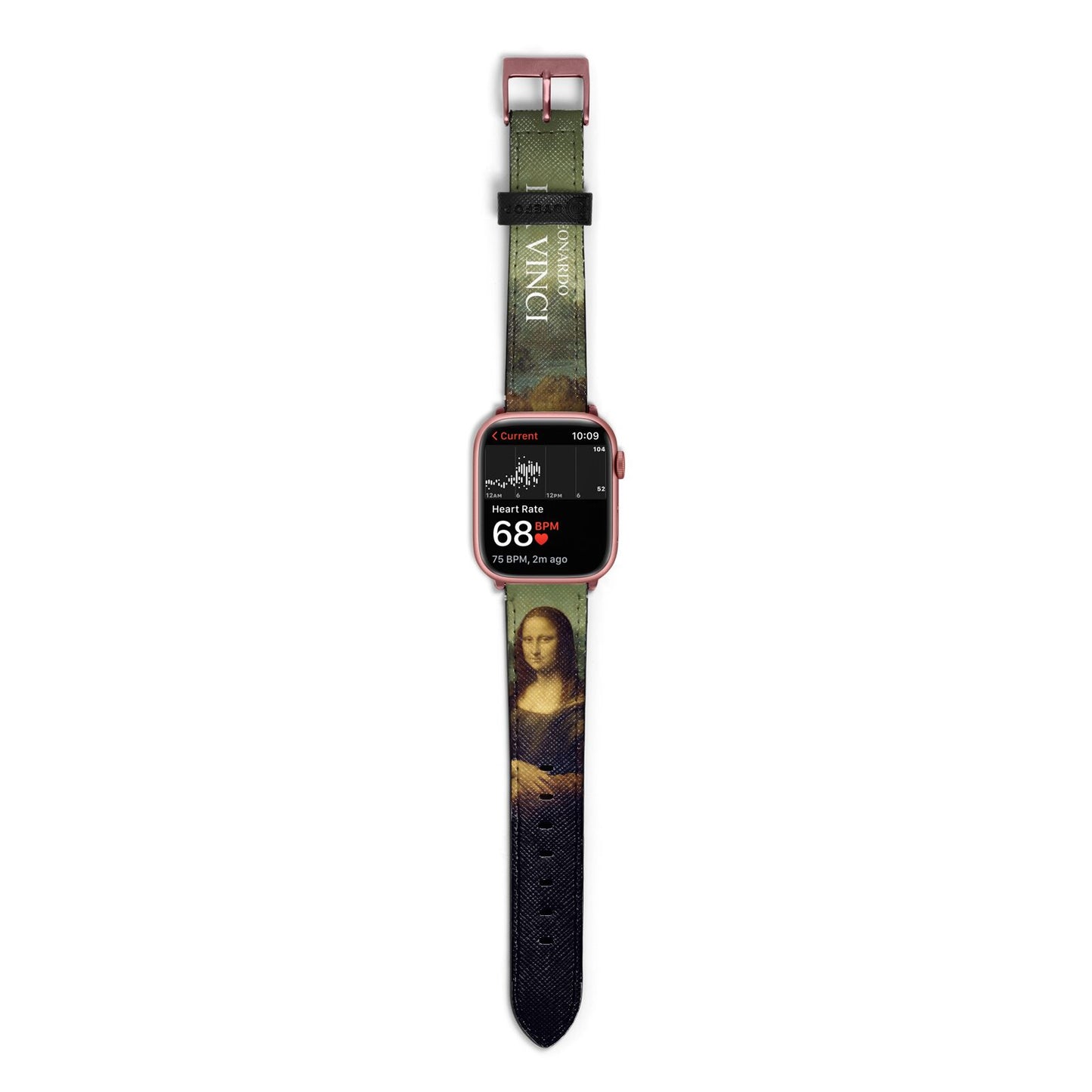 Mona Lisa By Da Vinci Apple Watch Strap Size 38mm with Rose Gold Hardware
