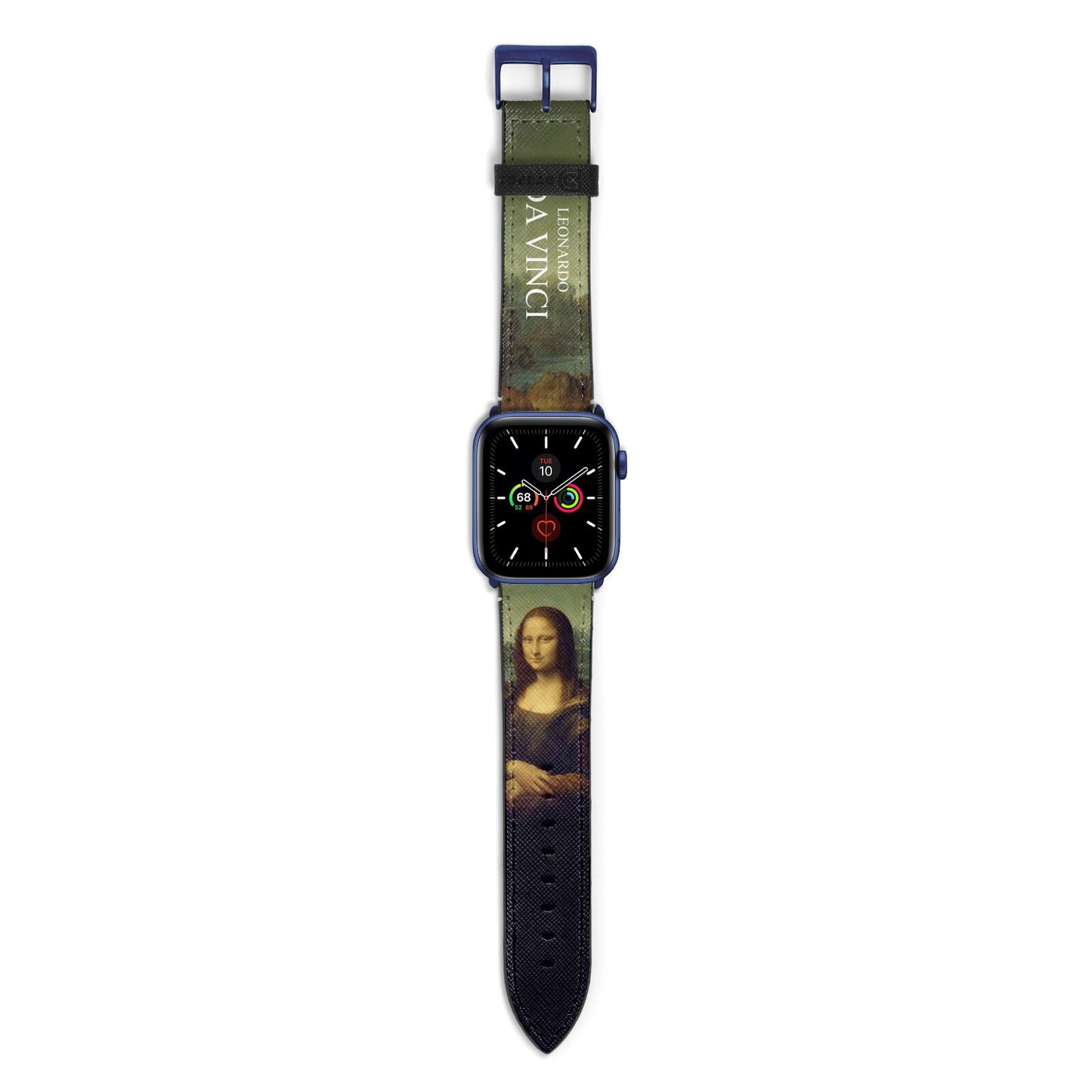 Mona Lisa By Da Vinci Apple Watch Strap with Blue Hardware