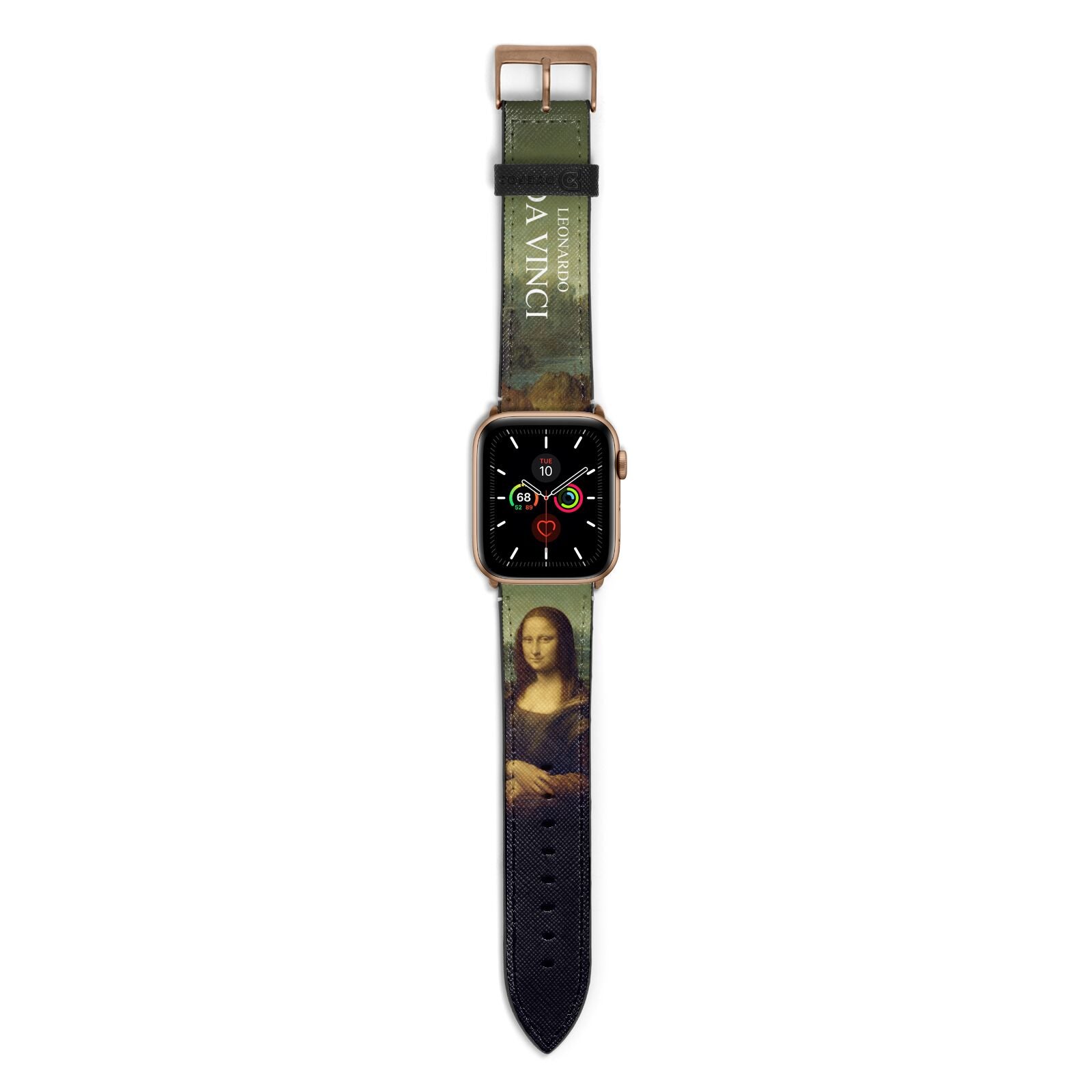 Mona Lisa By Da Vinci Apple Watch Strap with Gold Hardware