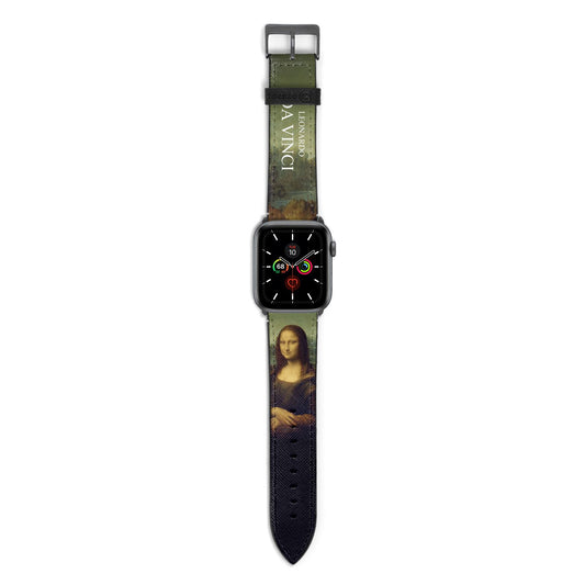 Mona Lisa By Da Vinci Apple Watch Strap with Space Grey Hardware