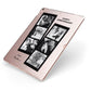 Monochrome Anniversary Photo Strip with Name Apple iPad Case on Rose Gold iPad Side View