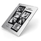 Monochrome Anniversary Photo Strip with Name Apple iPad Case on Silver iPad Side View