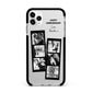 Monochrome Anniversary Photo Strip with Name Apple iPhone 11 Pro Max in Silver with Black Impact Case