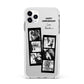 Monochrome Anniversary Photo Strip with Name Apple iPhone 11 Pro Max in Silver with White Impact Case