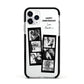 Monochrome Anniversary Photo Strip with Name Apple iPhone 11 Pro in Silver with Black Impact Case