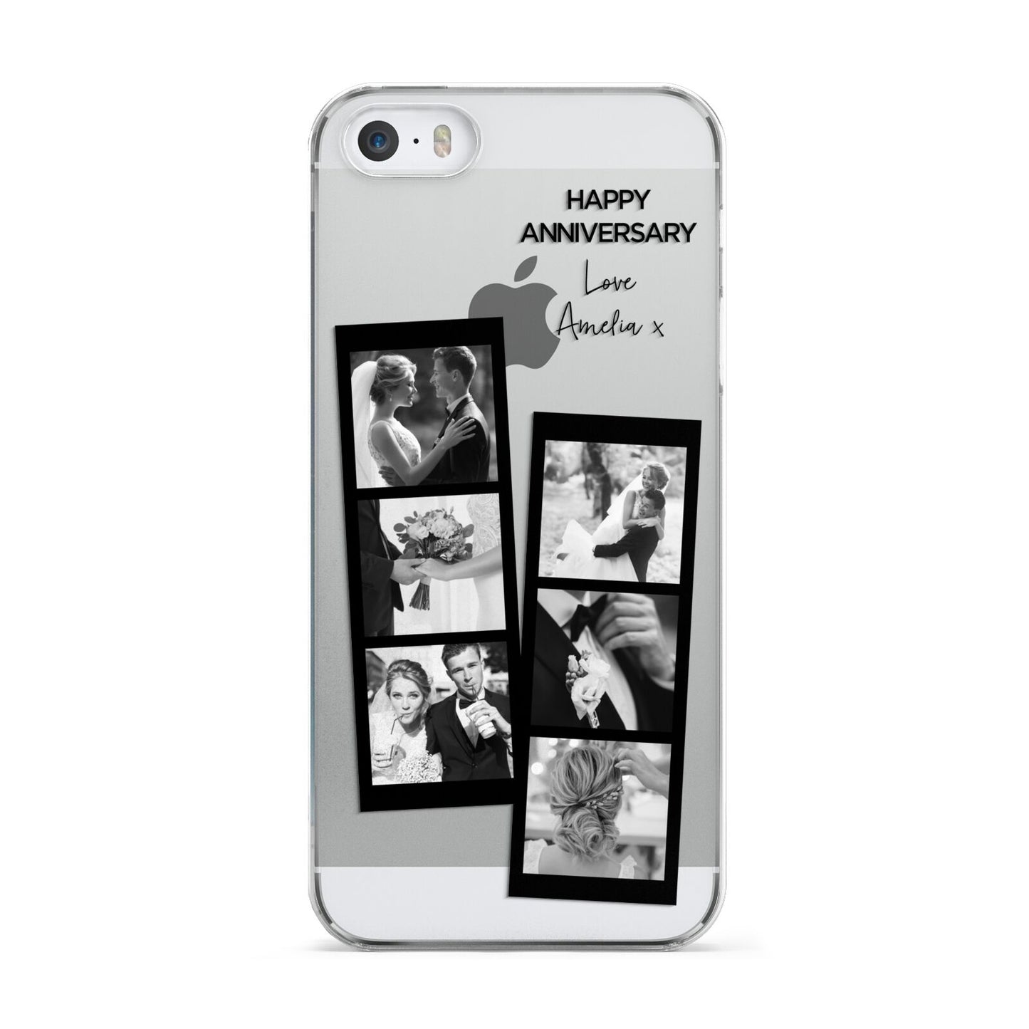 Monochrome Anniversary Photo Strip with Name Apple iPhone 5 Case