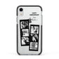 Monochrome Anniversary Photo Strip with Name Apple iPhone XR Impact Case Black Edge on Silver Phone