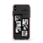 Monochrome Anniversary Photo Strip with Name Apple iPhone Xs Max Impact Case Pink Edge on Black Phone