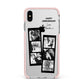 Monochrome Anniversary Photo Strip with Name Apple iPhone Xs Max Impact Case Pink Edge on Silver Phone