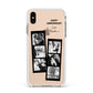 Monochrome Anniversary Photo Strip with Name Apple iPhone Xs Max Impact Case White Edge on Gold Phone