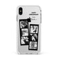 Monochrome Anniversary Photo Strip with Name Apple iPhone Xs Max Impact Case White Edge on Silver Phone