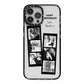 Monochrome Anniversary Photo Strip with Name iPhone 13 Pro Max Black Impact Case on Silver phone