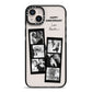 Monochrome Anniversary Photo Strip with Name iPhone 14 Plus Black Impact Case on Silver phone