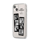 Monochrome Anniversary Photo Strip with Name iPhone 14 Plus Clear Tough Case Starlight Angled Image