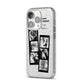 Monochrome Anniversary Photo Strip with Name iPhone 14 Pro Glitter Tough Case Silver Angled Image