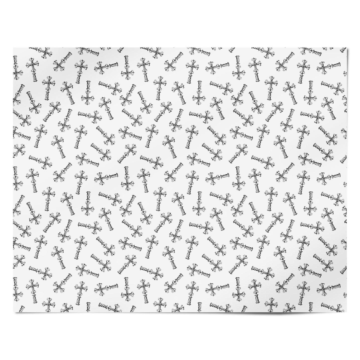 Monochrome Crosses Personalised Wrapping Paper Alternative