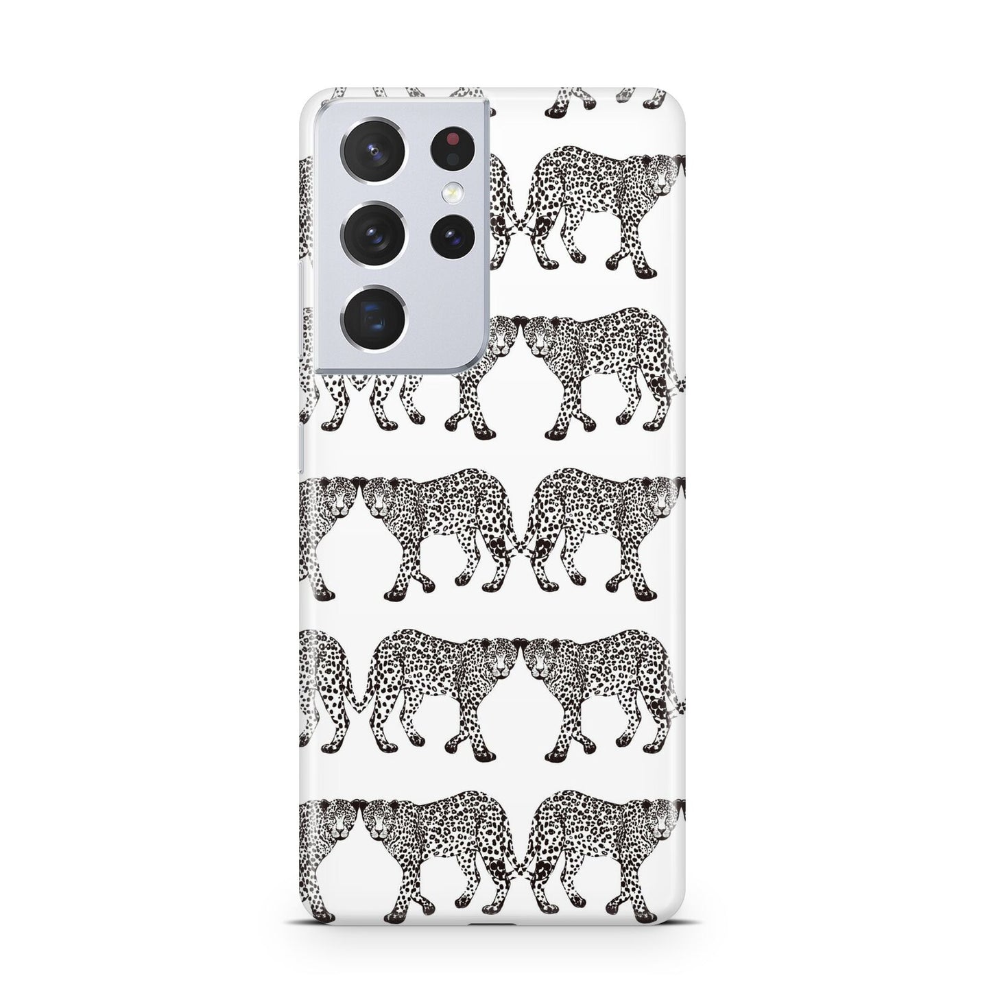 Monochrome Mirrored Leopard Print Samsung S21 Ultra Case