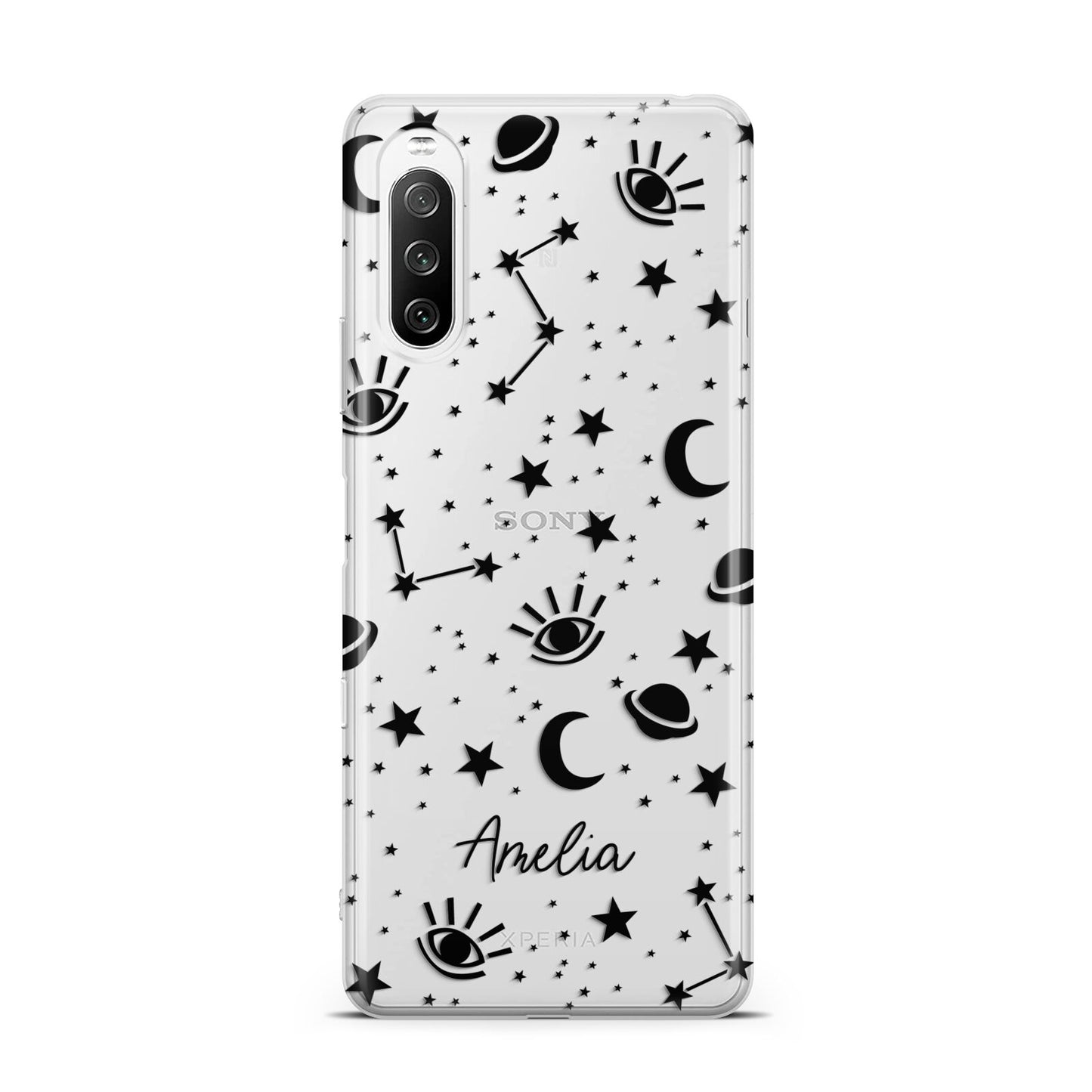 Monochrome Zodiac Constellations with Name Sony Xperia 10 III Case