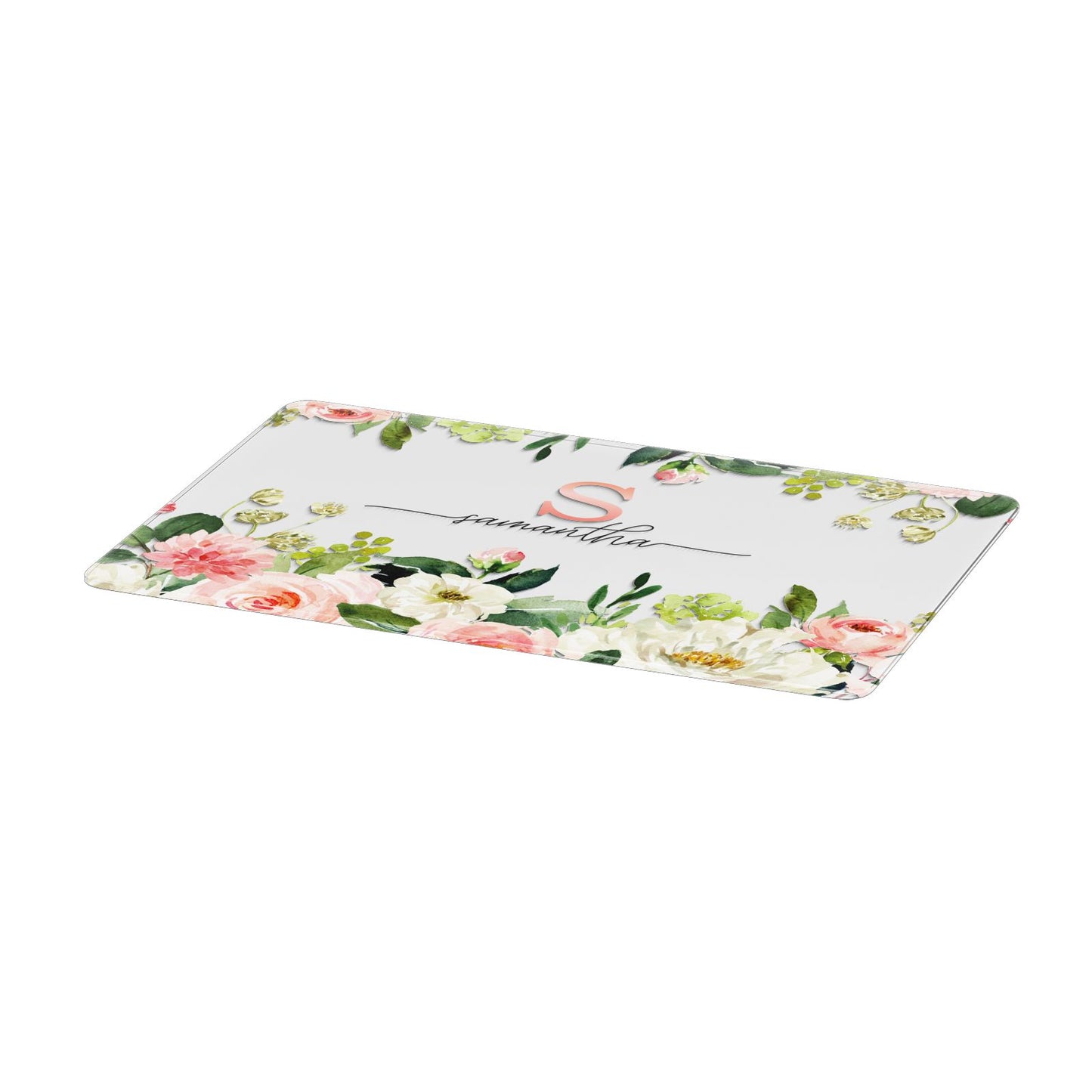Monogrammed Floral Roses Apple MacBook Case Only