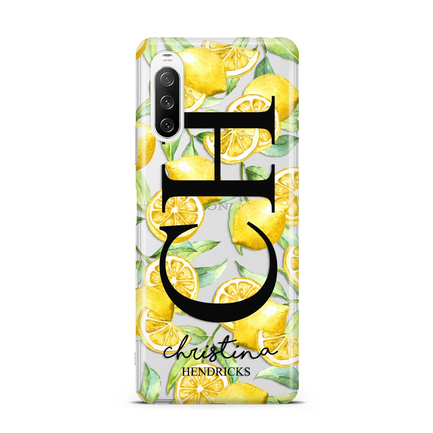 Monogrammed Lemon Fruit Sony Xperia 10 III Case
