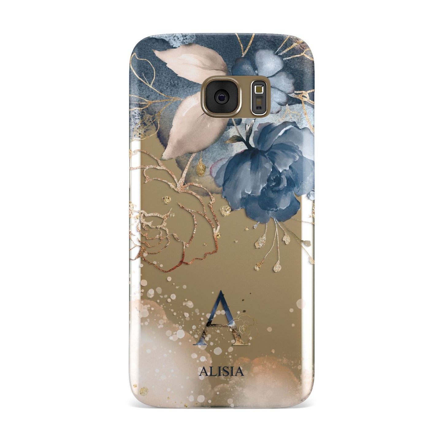 Monogrammed Watercolour Flower Elements Samsung Galaxy Case