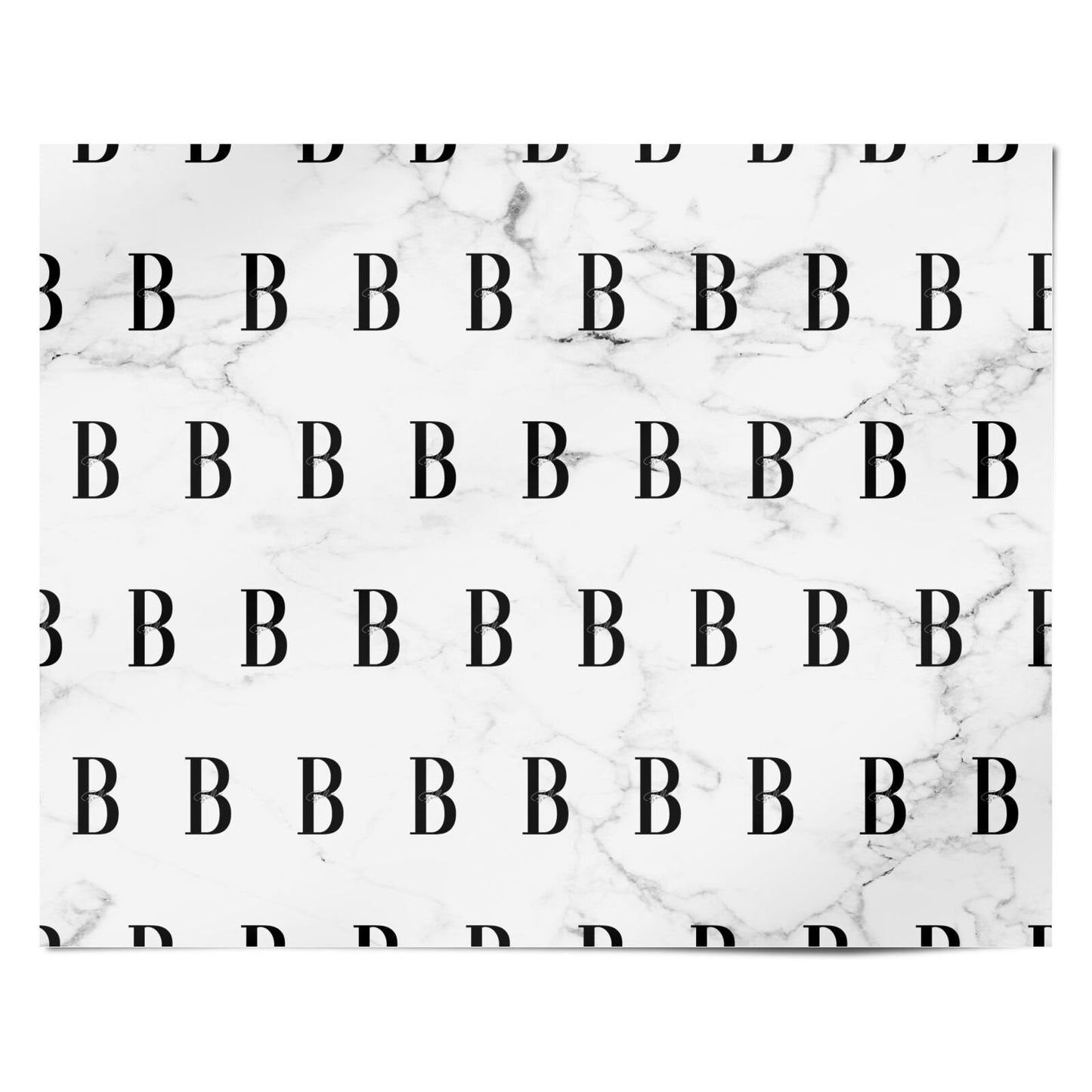 Monogrammed White Marble Personalised Wrapping Paper Alternative