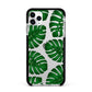 Monstera Leaf Apple iPhone 11 Pro Max in Silver with Black Impact Case