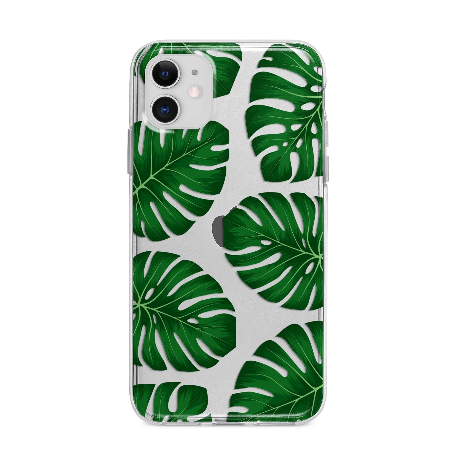 Monstera Leaf Apple iPhone 11 in White with Bumper Case