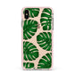 Monstera Leaf Apple iPhone Xs Max Impact Case Pink Edge on Gold Phone