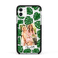 Monstera Leaf Instant Photo Apple iPhone 11 in White with Black Impact Case