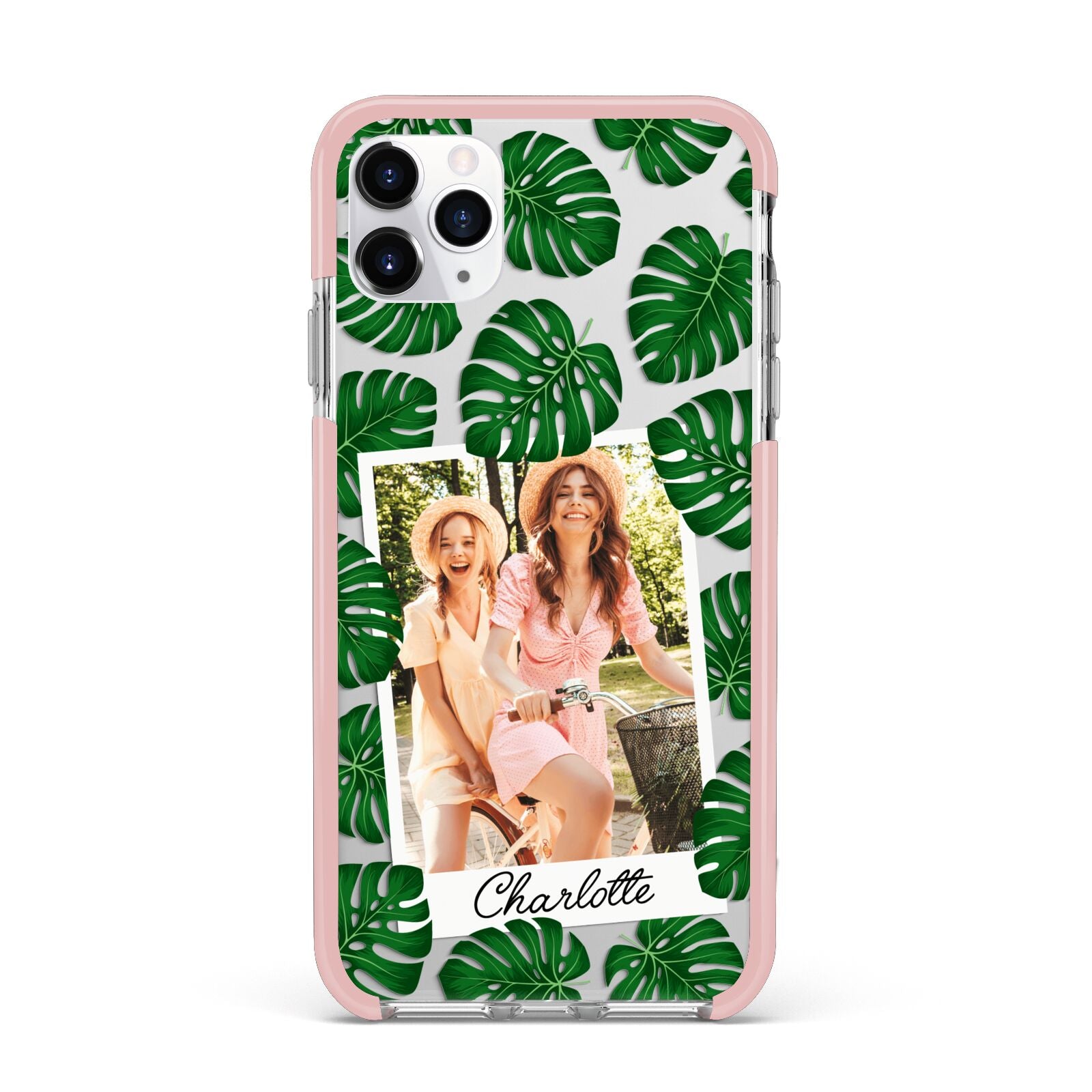 Monstera Leaf Instant Photo iPhone 11 Pro Max Impact Pink Edge Case