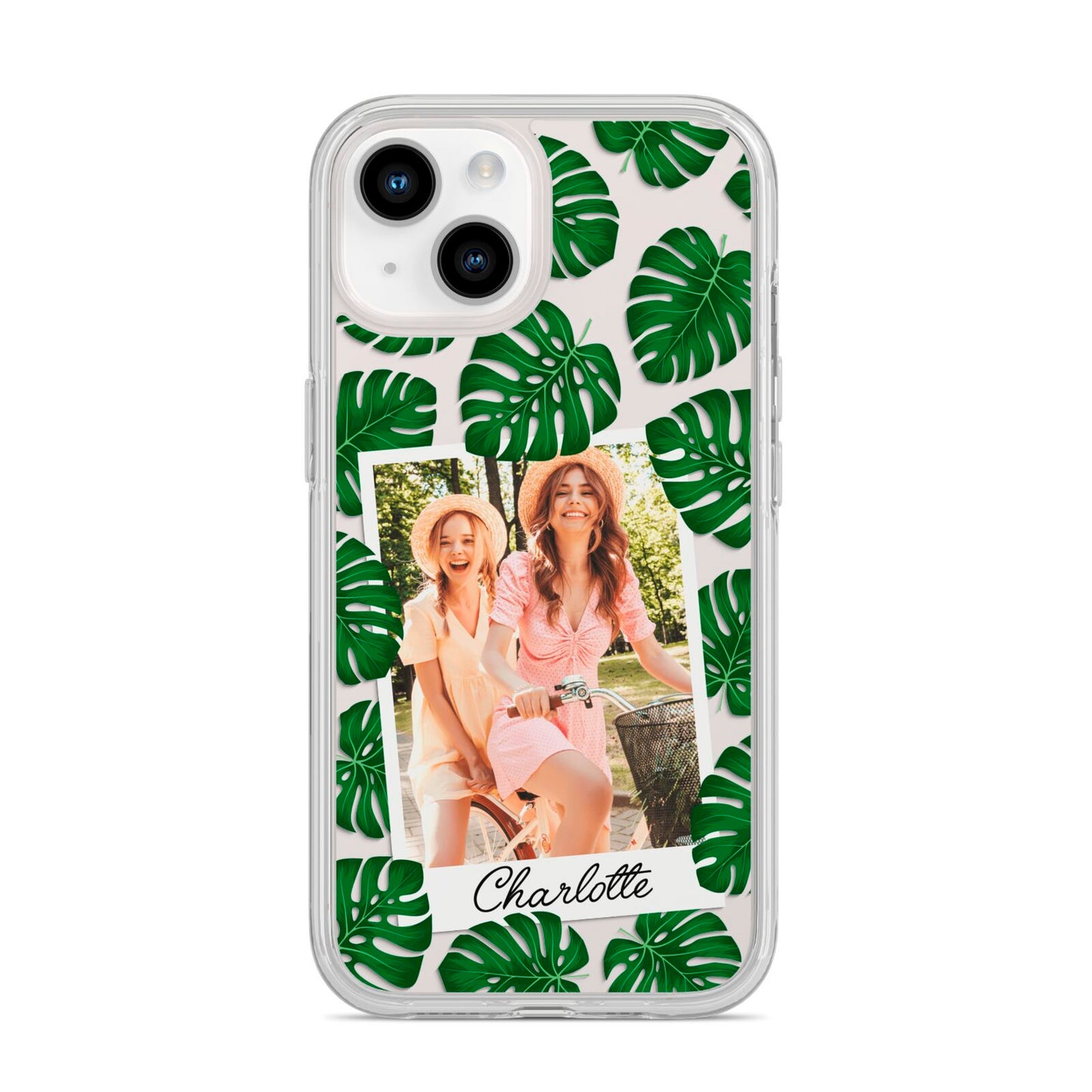 Monstera Leaf Instant Photo iPhone 14 Clear Tough Case Starlight