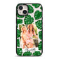 Monstera Leaf Instant Photo iPhone 14 Plus Black Impact Case on Silver phone